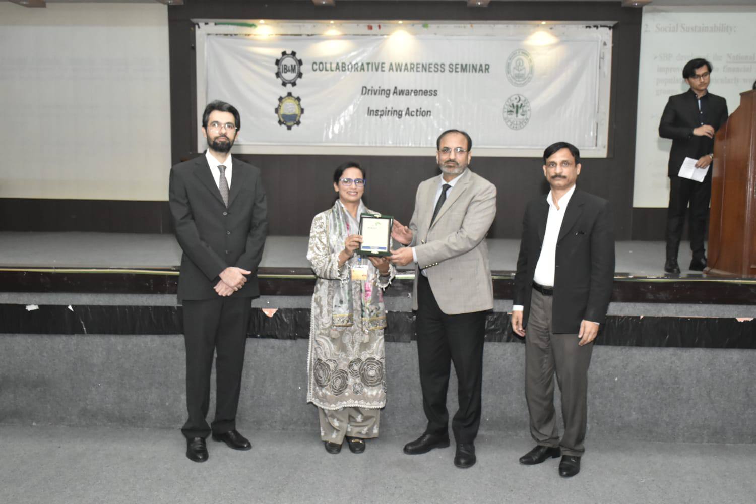 Institute of Business & Management (IB&M) in collaboration with SBP/NIBAF organized an awareness Seminar on Climate Change and Financial Sustainability. Vice Chancellor UET Prof. Dr. Shahid Munir (TI) participated as chief guest however Dr. Uzma Saeed an expert on climate change was the guest speaker.