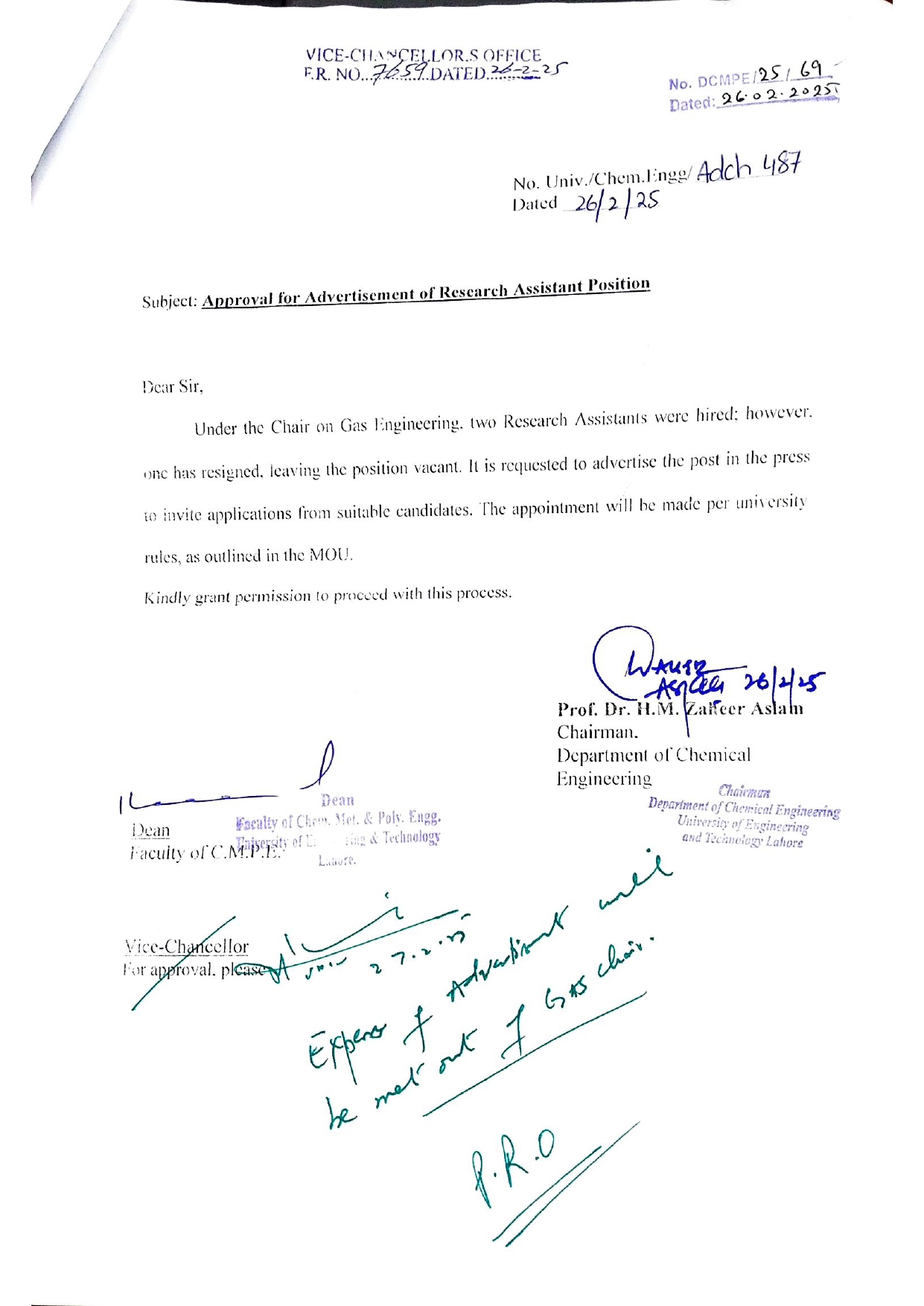 Advertisement for Research Associate SNGPL_page-0002