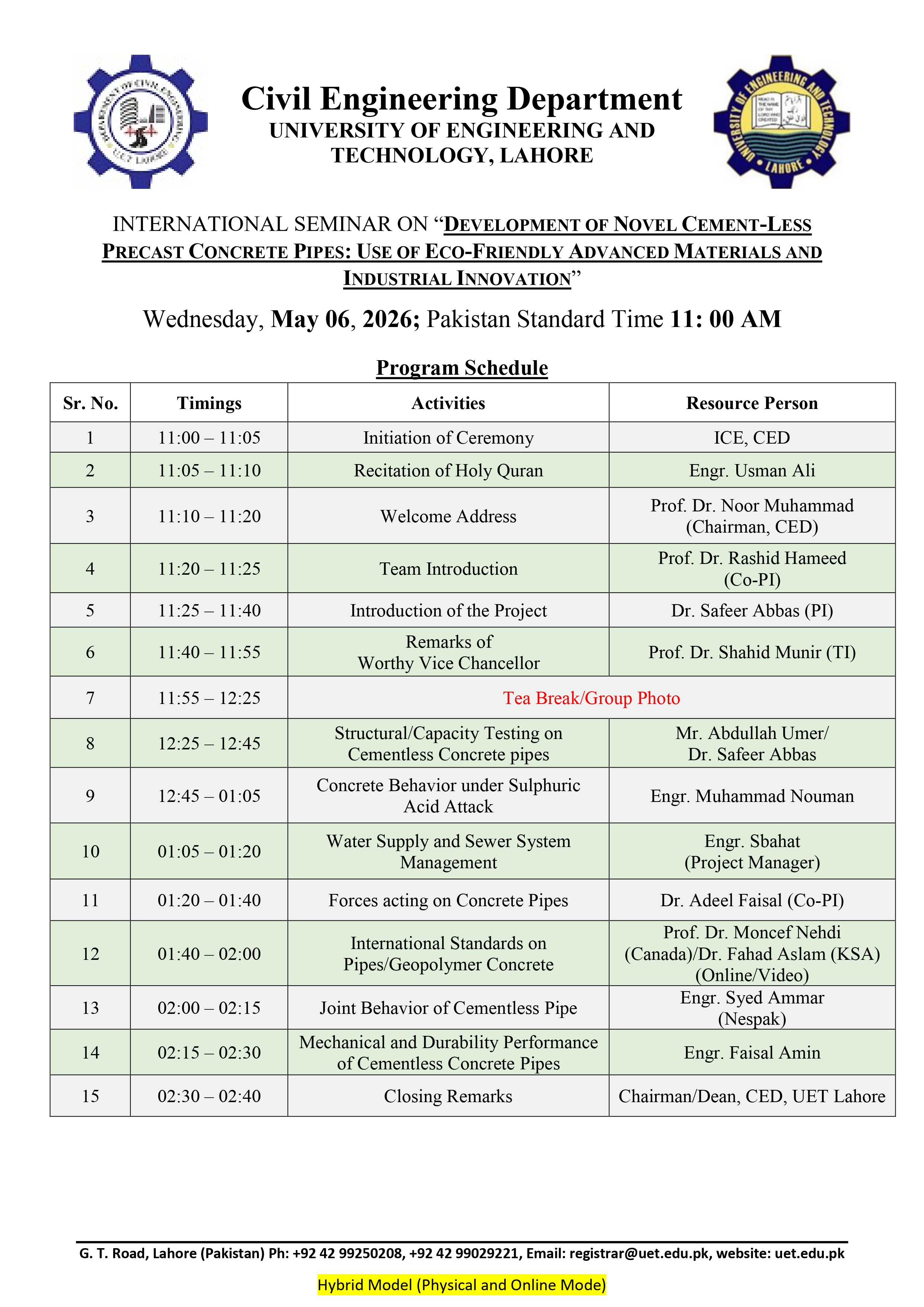 INTERNATIONAL SEMINAR DEVELOPMENT OF NOVEL CEMENT-LESS PRECAST CONCRETE PIPES-6