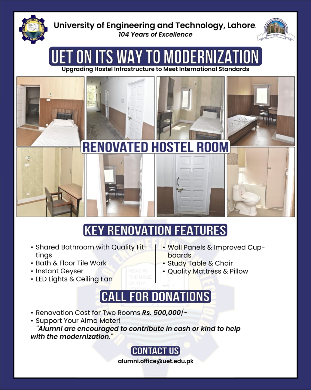 UET on its way to Modernization upgrading hostel infrastructure to meet international Standards