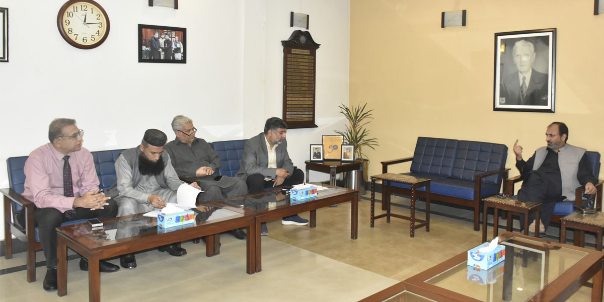 Vice Chancellor UET Prof. Dr. Shahid Munir (TI) is in a meeting with Deans of all faculties to discuss various academic strategies.
